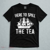 Here To Spill The Tea 4th of July US Patriotic Pride T-Shirt thumb 5