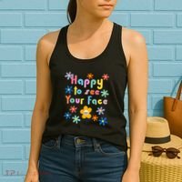 Happy To See Your Face Teachers Students First Day Of School Women's Tank Top thumb 2