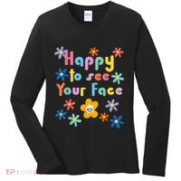 Happy To See Your Face Teachers Students First Day Of School Women's Long Sleeve Shirt thumb 0