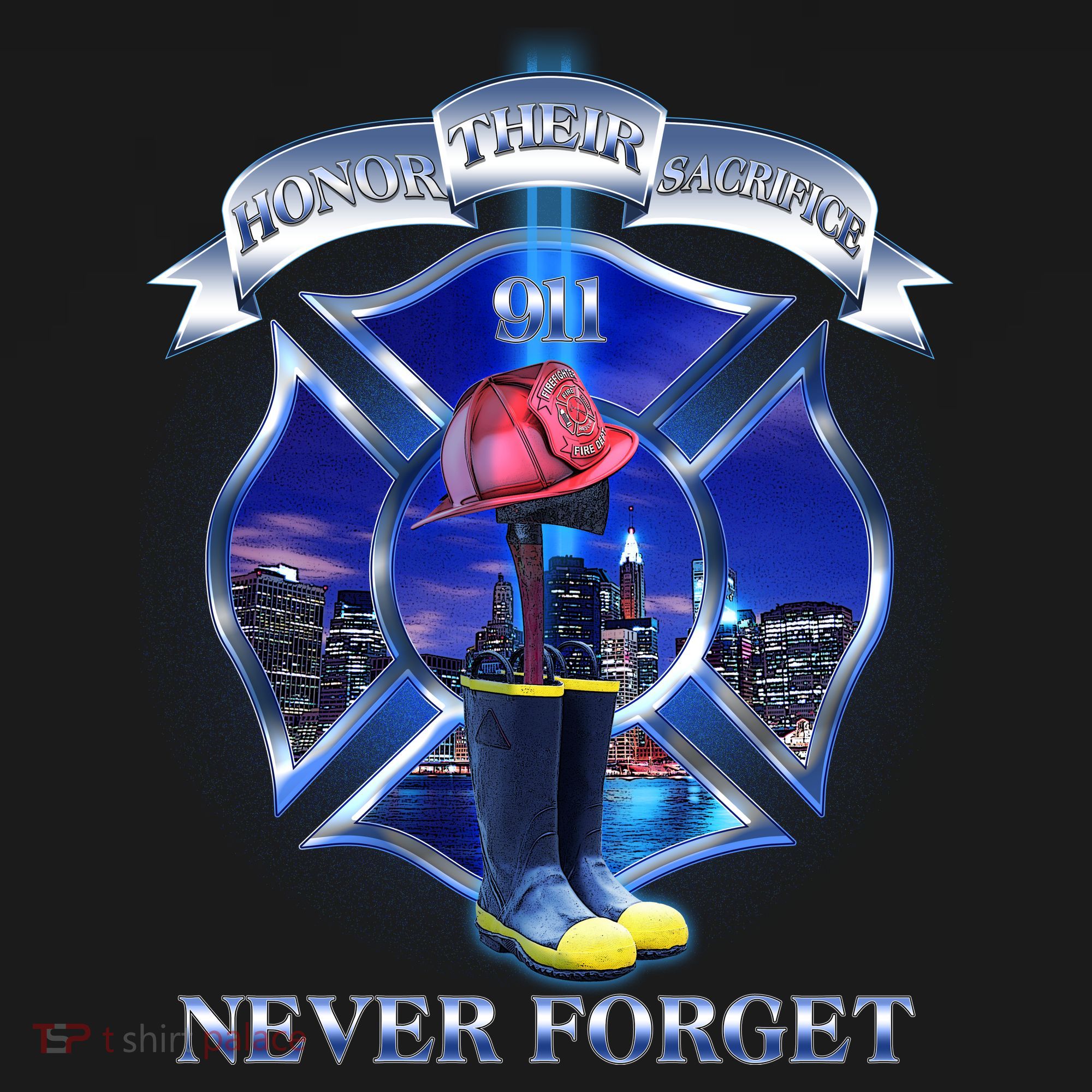 Honor Their Sacrifice Never Forget 911 September 11 Fire Fighters Heroes USA-Made Doggie Bandana