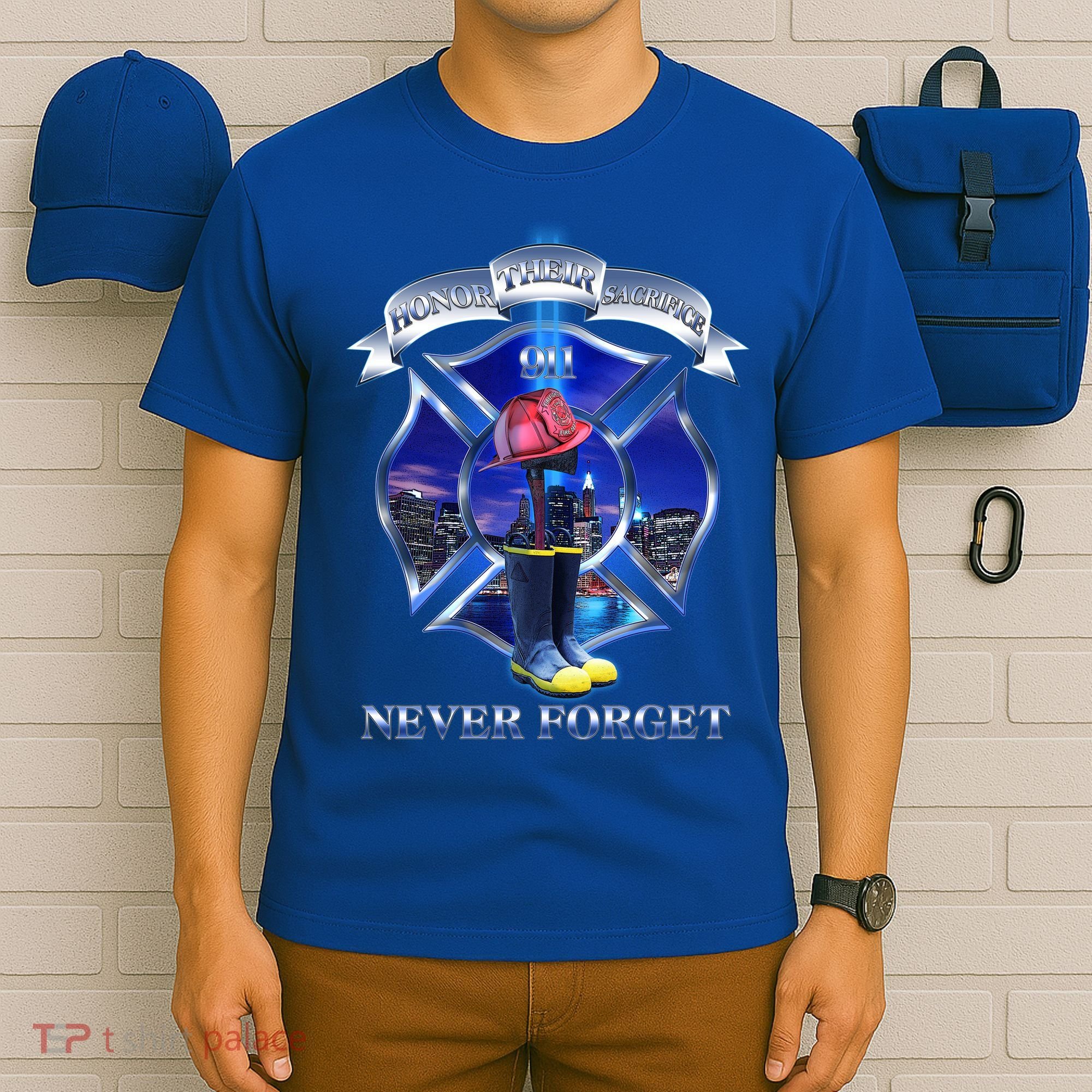 Honor Their Sacrifice Never Forget 911 September 11 Fire Fighters Heroes T-Shirt
