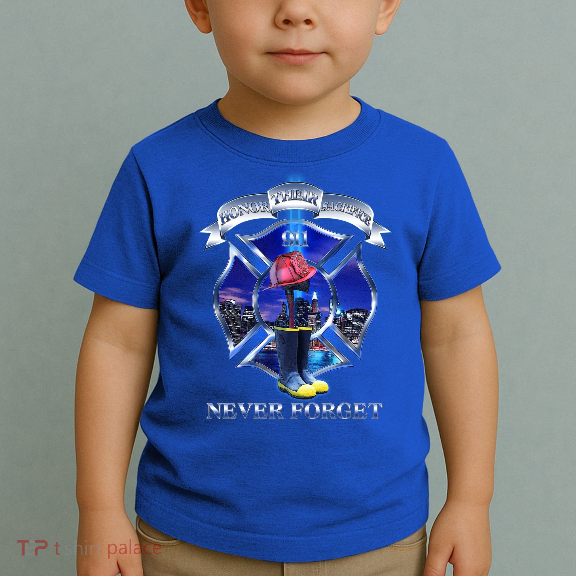 Honor Their Sacrifice Never Forget 911 September 11 Fire Fighters Heroes Toddler T-Shirt