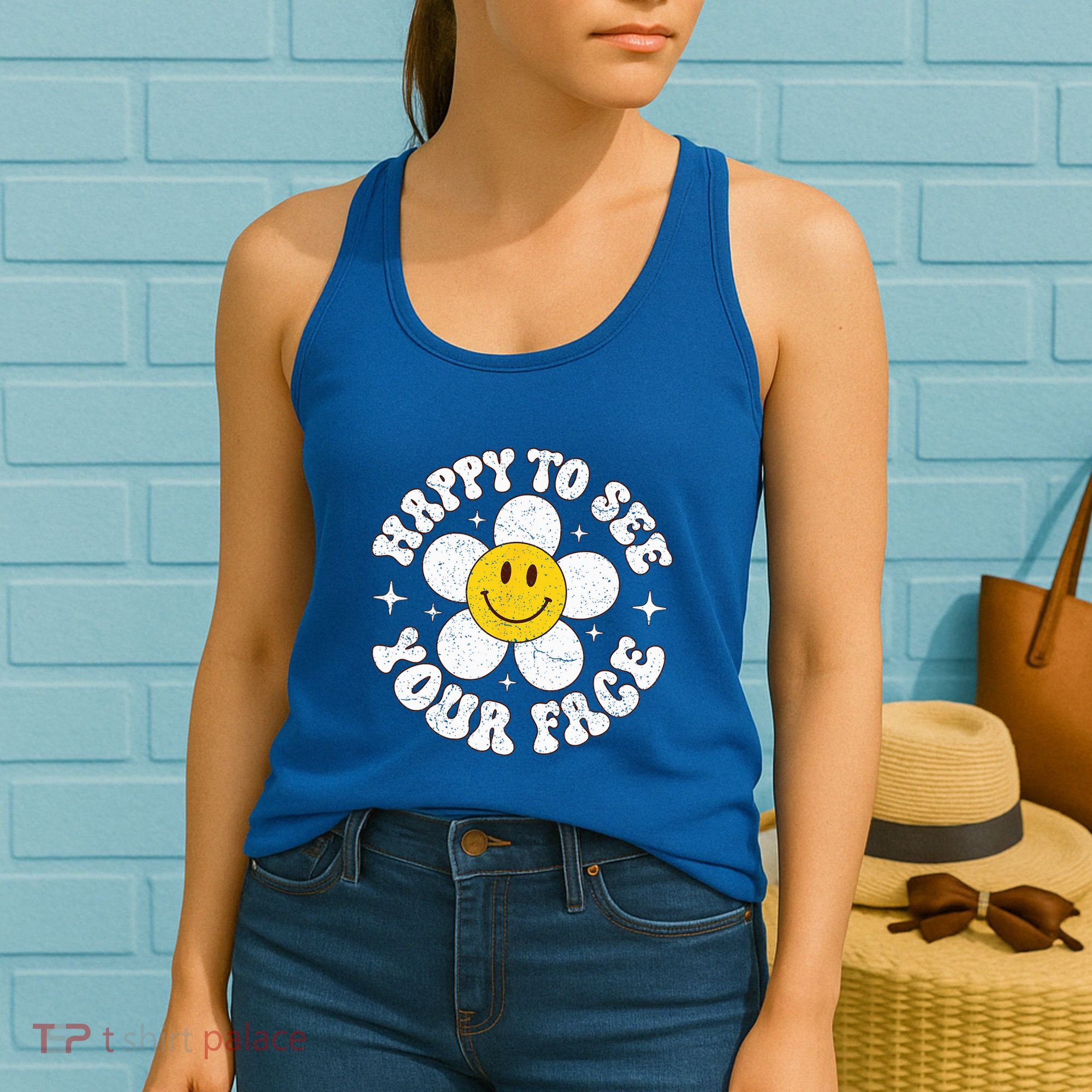 Happy To See Your Face Cute First Day Of School Friend Squad Women's Tank Top