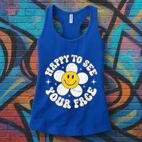 Happy To See Your Face Cute First Day Of School Friend Squad Women's Tank Top thumb 3
