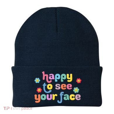 Happy To See Your Face Teachers Students First Day Of School Beanie