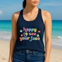 Happy To See Your Face Teachers Students First Day Of School Women's Tank Top thumb 2