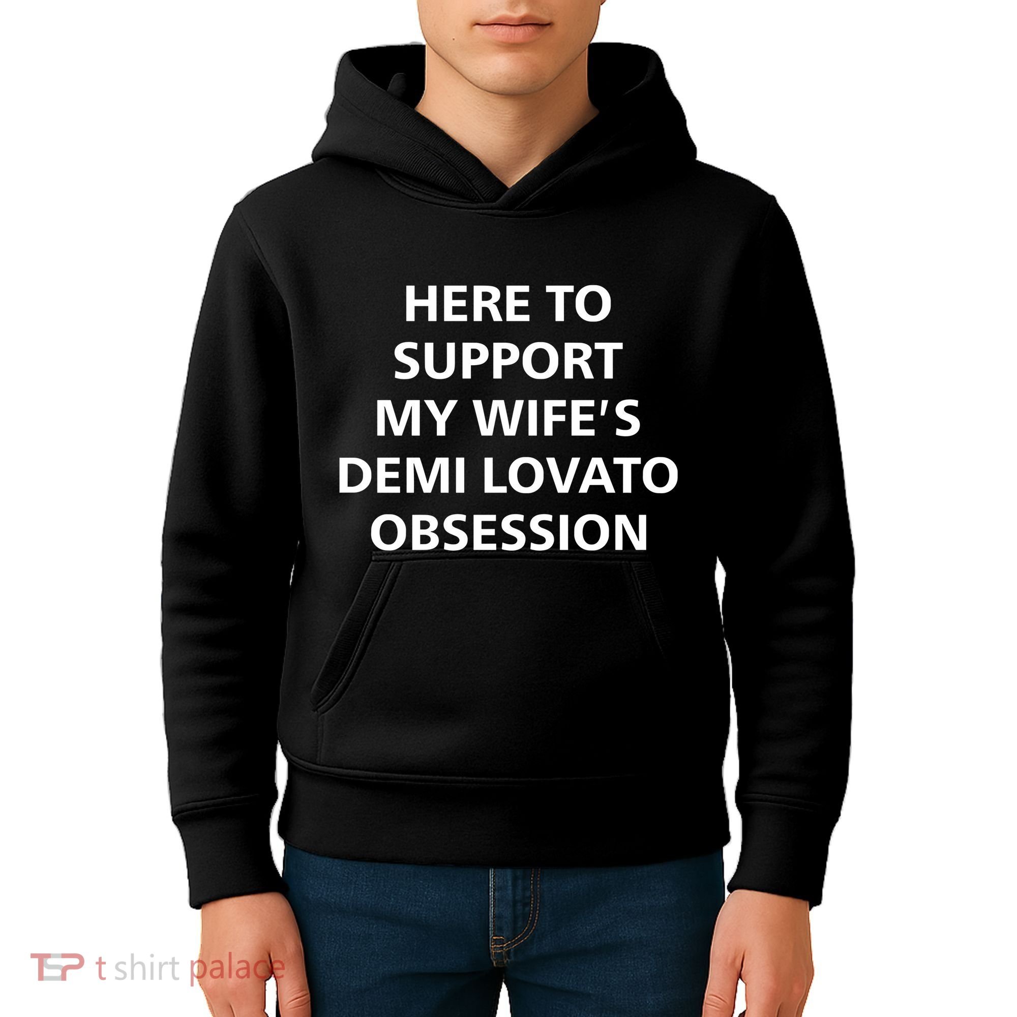 Here To Support My WifeS Demi Lovato Obsession Kids Hoodie
