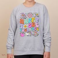 Happy To See Your Face Teacher Disco Ball Back To School Women's Sweatshirt thumb 0