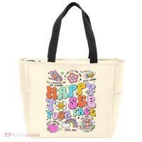 Happy To See Your Face Teacher Disco Ball Back To School Tote Bag thumb 0