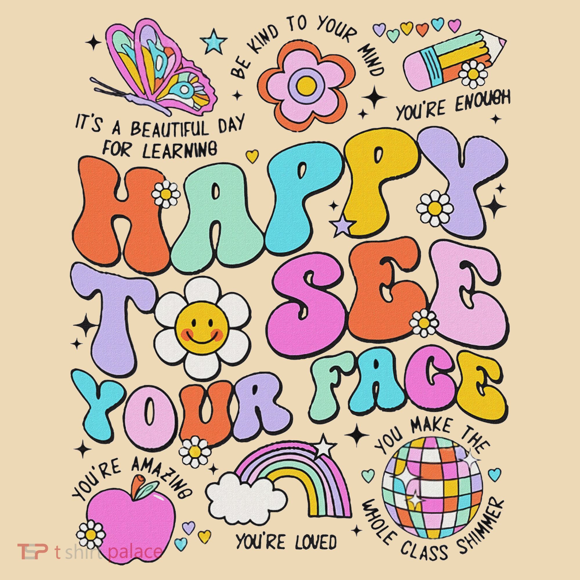Happy To See Your Face Teacher Disco Ball Back To School Tote Bag