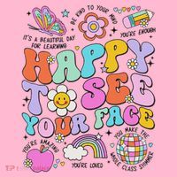 Happy To See Your Face Teacher Disco Ball Back To School Coaster thumb 2