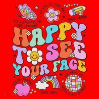 Happy To See Your Face Teacher Disco Ball Back To School Santa Hat thumb 1