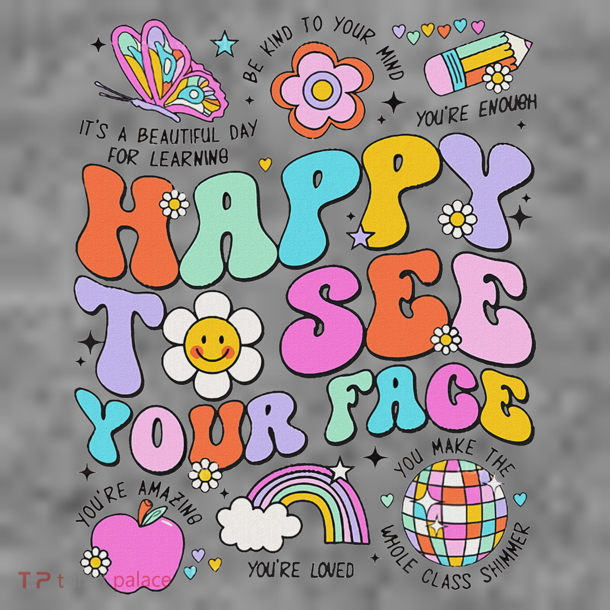 Happy To See Your Face Teacher Disco Ball Back To School Toddler Hoodie