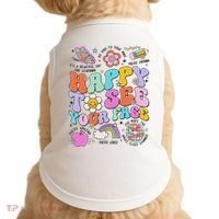 Happy To See Your Face Teacher Disco Ball Back To School Doggie Tank thumb 0