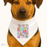 Happy To See Your Face Teacher Disco Ball Back To School USA-Made Doggie Bandana thumb 1