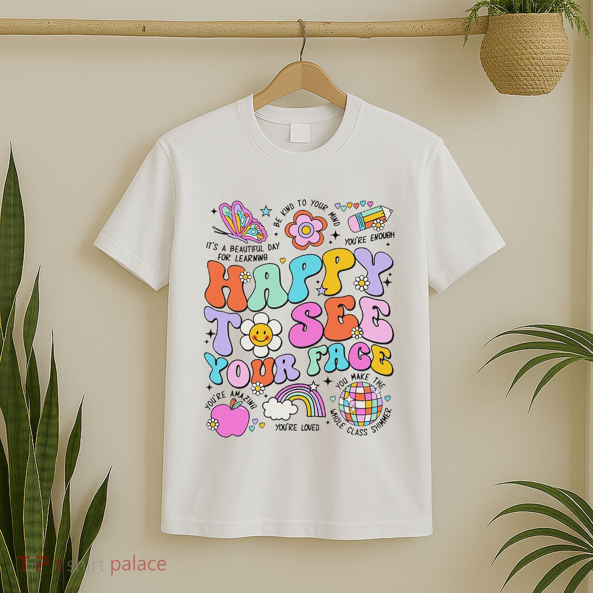 Happy To See Your Face Teacher Disco Ball Back To School T-Shirt