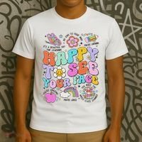 Happy To See Your Face Teacher Disco Ball Back To School T-Shirt thumb 3