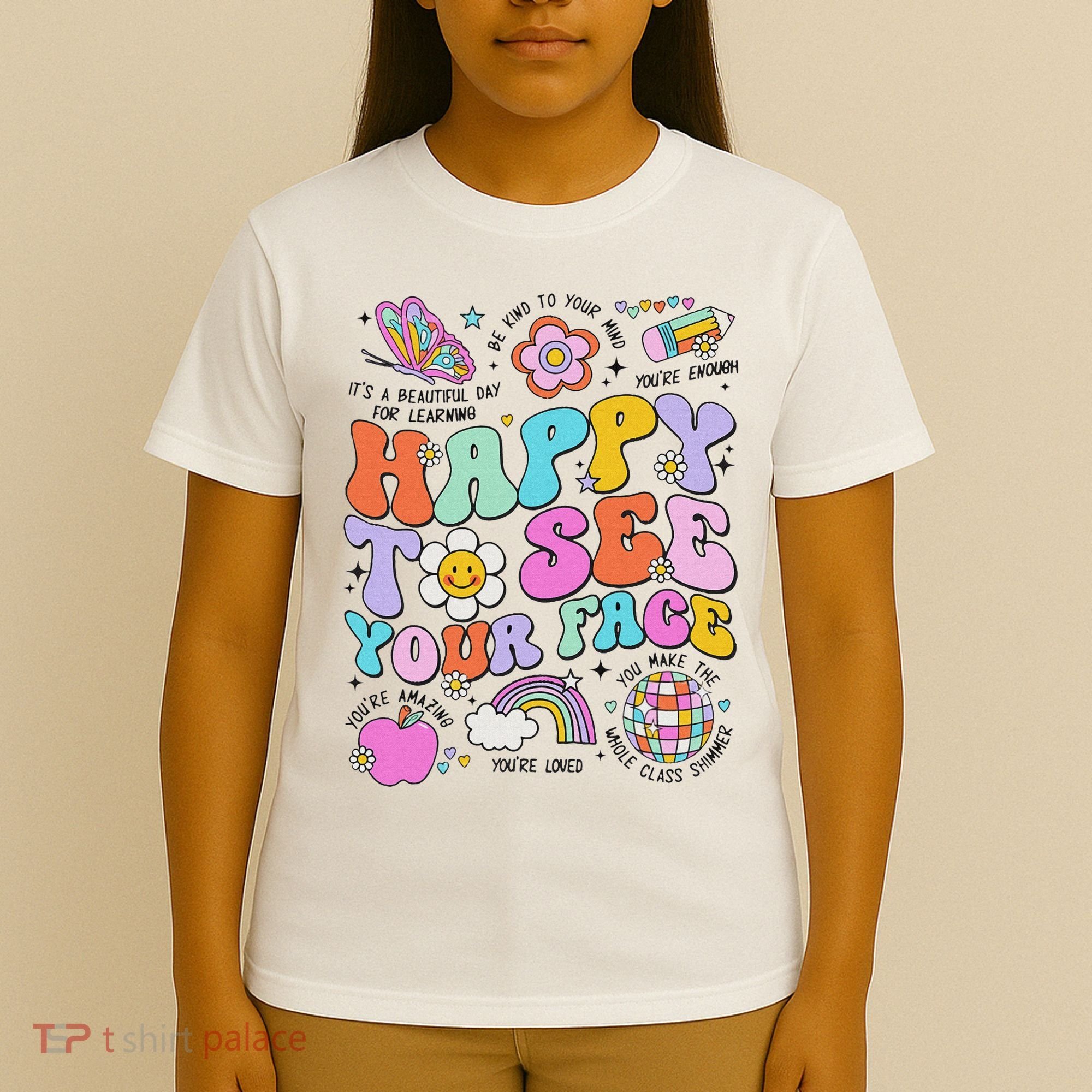 Happy To See Your Face Teacher Disco Ball Back To School T-Shirt