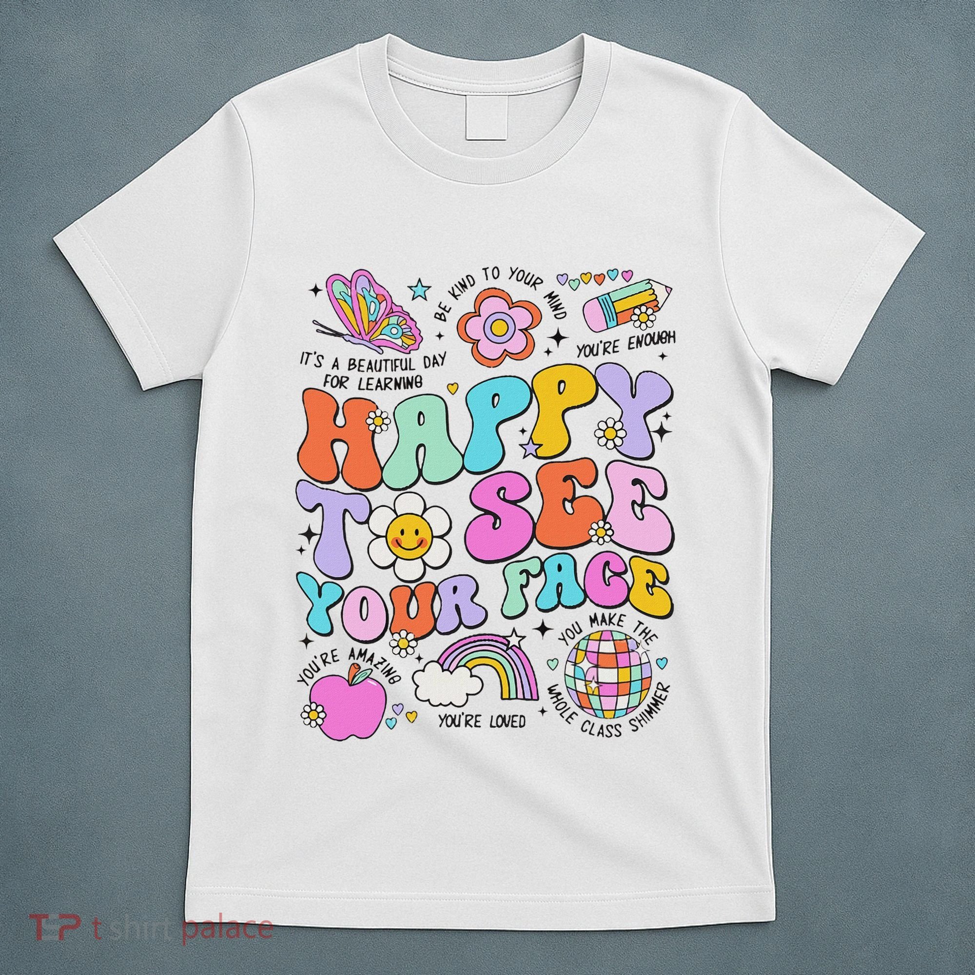 Happy To See Your Face Teacher Disco Ball Back To School T-Shirt