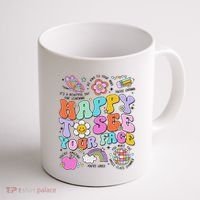 Happy To See Your Face Teacher Disco Ball Back To School Coffee Mug thumb 1