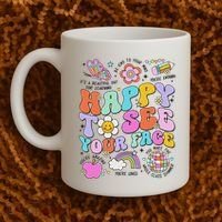 Happy To See Your Face Teacher Disco Ball Back To School Coffee Mug thumb 2