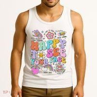 Happy To See Your Face Teacher Disco Ball Back To School Tank Top thumb 3
