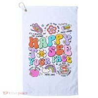 Happy To See Your Face Teacher Disco Ball Back To School Golf Towel thumb 0