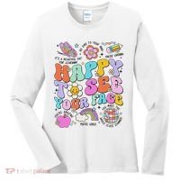 Happy To See Your Face Teacher Disco Ball Back To School Women's Long Sleeve Shirt thumb 0