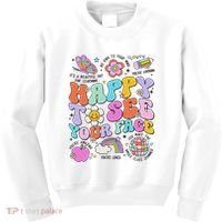 Happy To See Your Face Teacher Disco Ball Back To School Kids Sweatshirt thumb 0