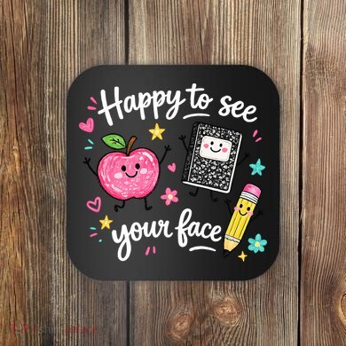 Happy To See Your Face Teacher School Coaster