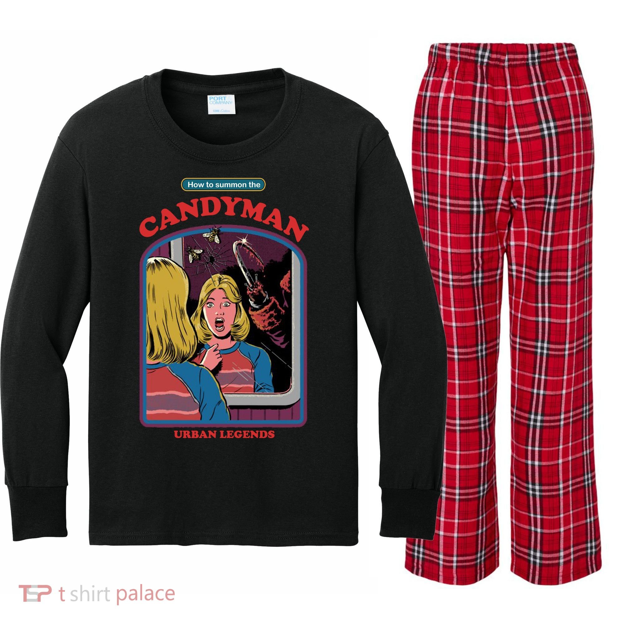 How To Summon The Candy Man Kids Long Sleeve Plaid Pajama Set