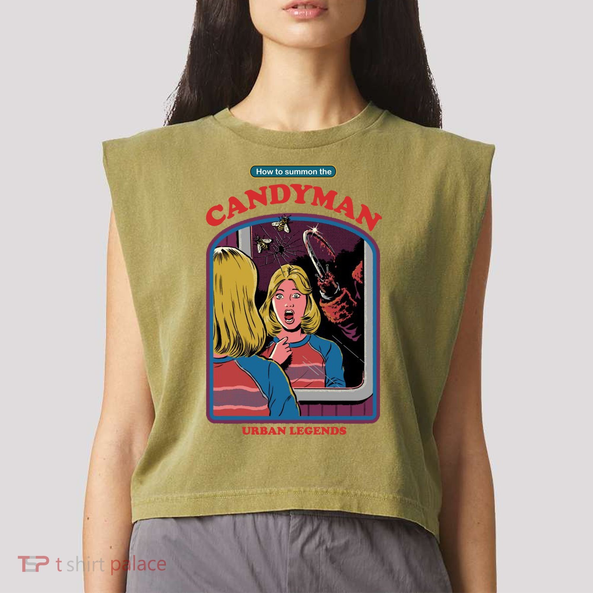 How To Summon The Candy Man Garment-Dyed Women's Muscle Tee