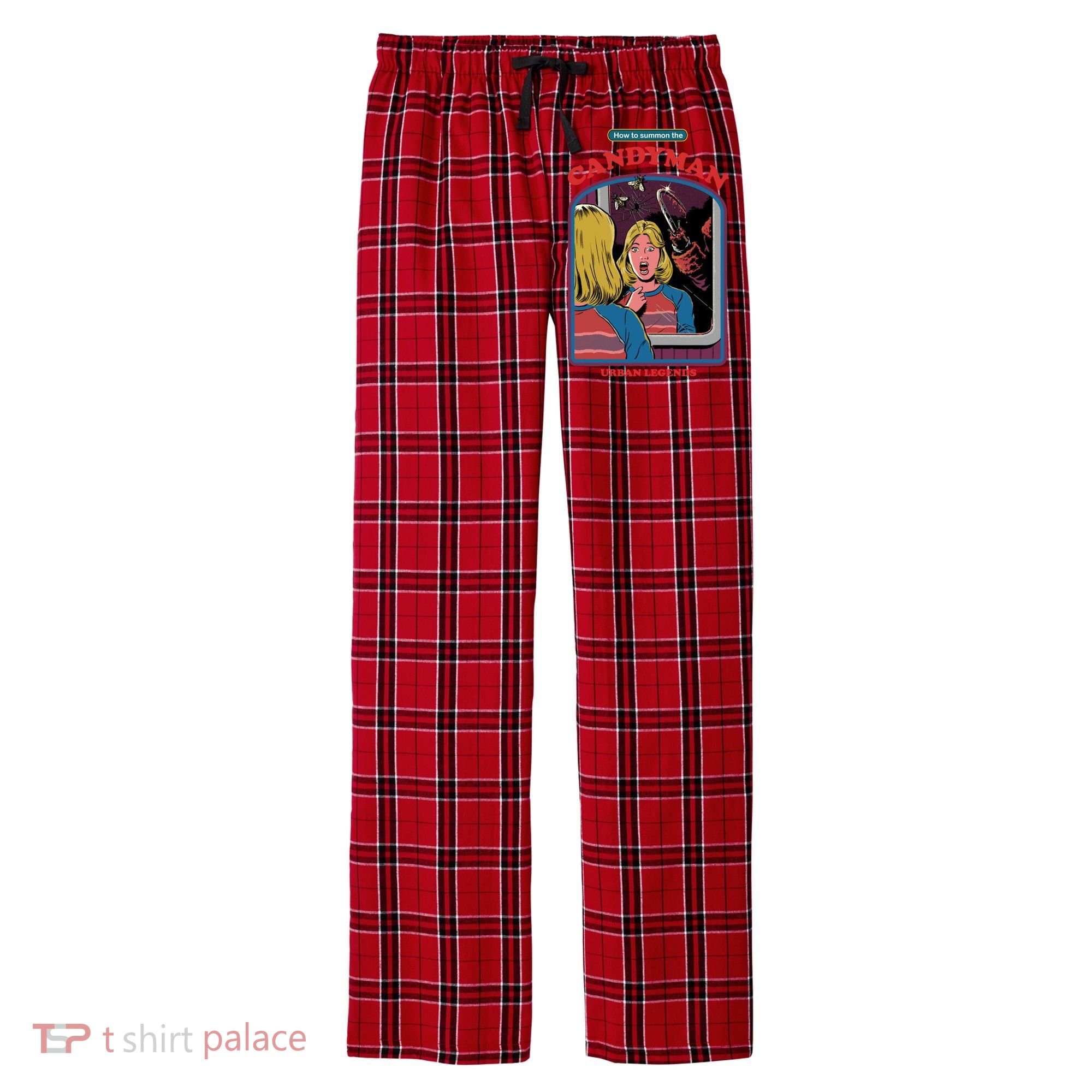 How To Summon The Candy Man Men's Flannel Plaid Pajama Pants