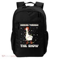 Honking Through The Snow Funny Goose Ugly Christmas Backpack thumb 0