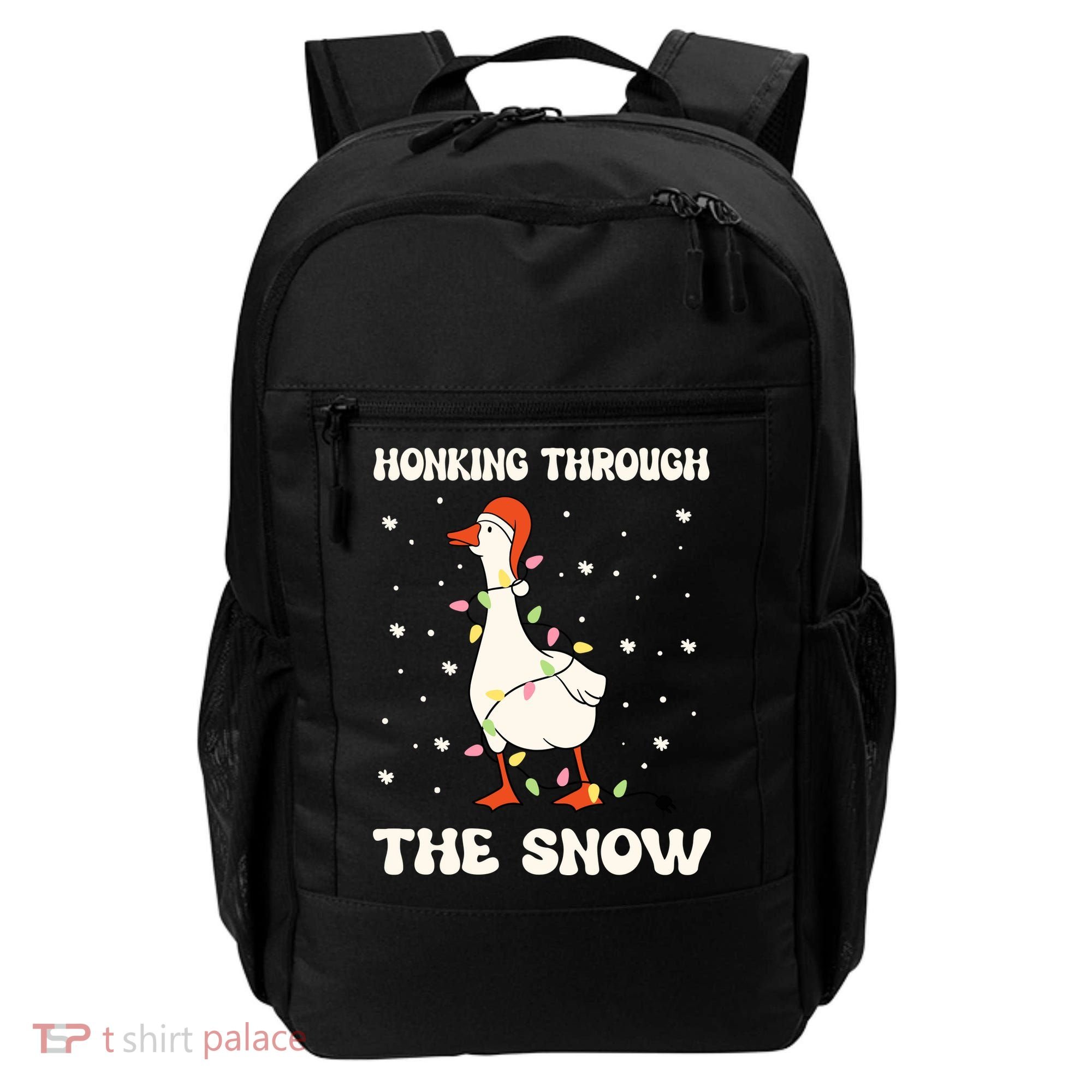 Honking Through The Snow Funny Goose Ugly Christmas Backpack