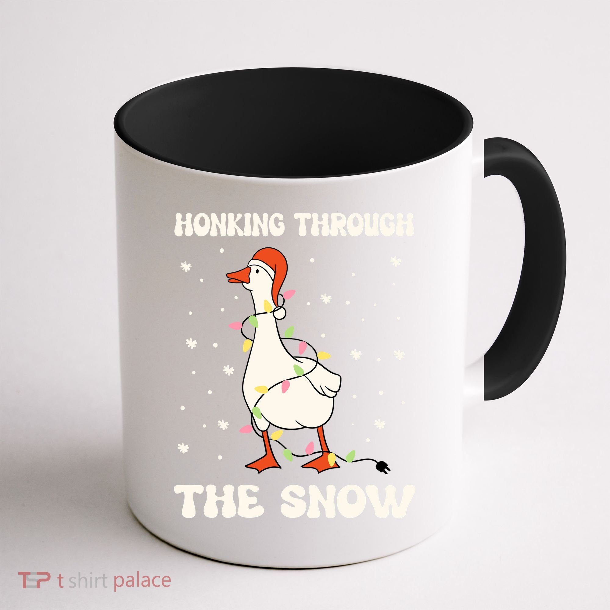 Honking Through The Snow Funny Goose Ugly Christmas Coffee Mug