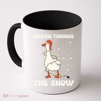 Honking Through The Snow Funny Goose Ugly Christmas Coffee Mug thumb 0