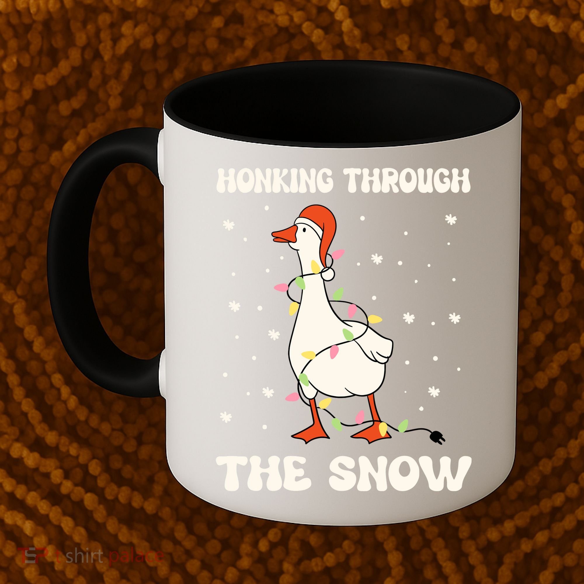 Honking Through The Snow Funny Goose Ugly Christmas Coffee Mug