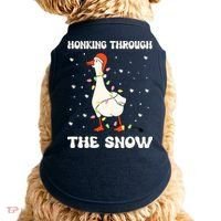 Honking Through The Snow Funny Goose Ugly Christmas Doggie Tank thumb 0