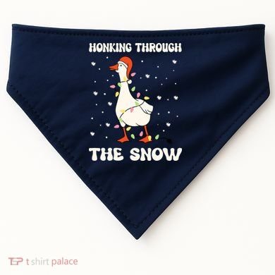Honking Through The Snow Funny Goose Ugly Christmas USA-Made Doggie Bandana