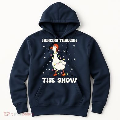 Honking Through The Snow Funny Goose Ugly Christmas Hoodie