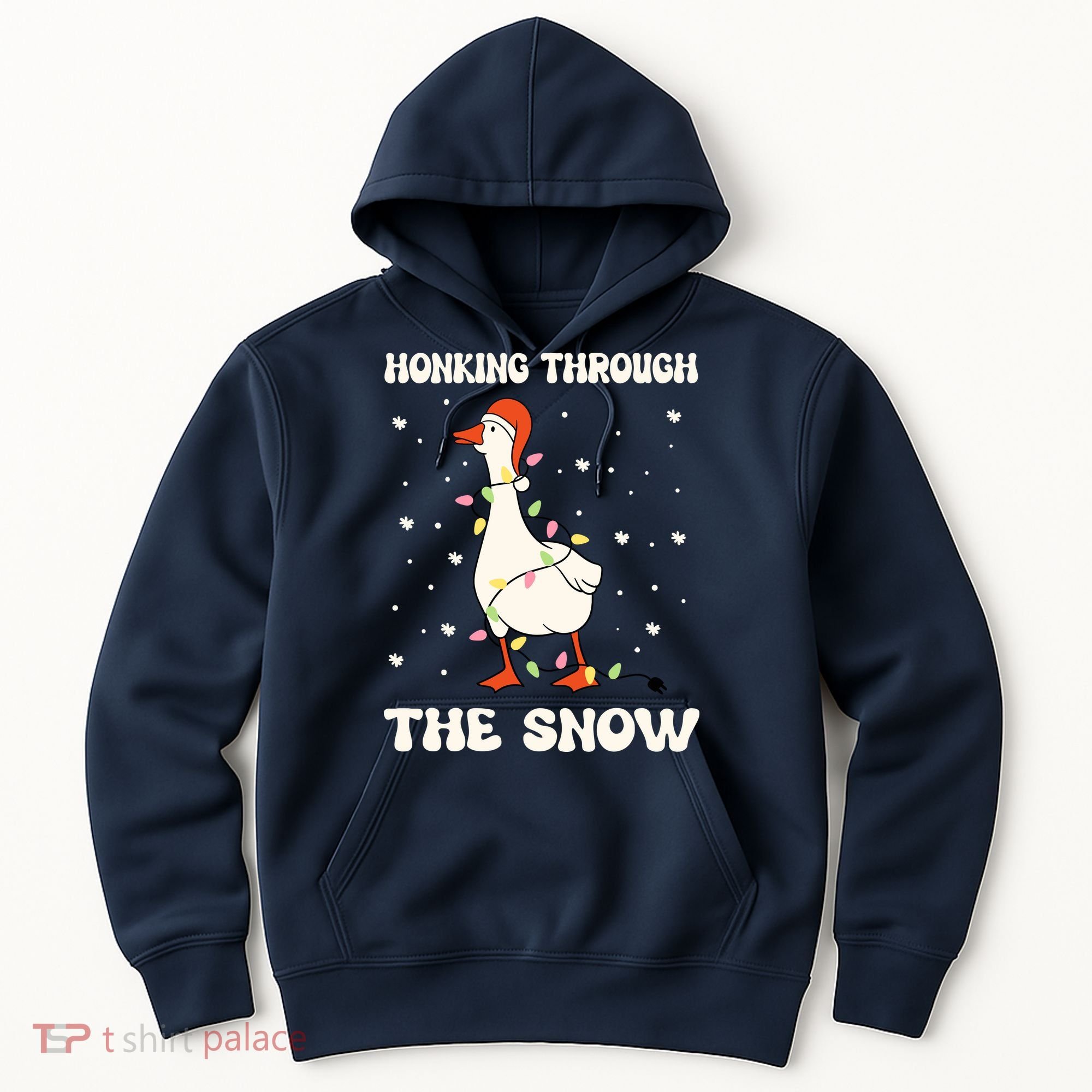 Honking Through The Snow Funny Goose Ugly Christmas Hoodie