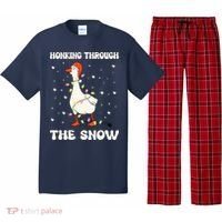 Honking Through The Snow Funny Goose Ugly Christmas Pajama Set thumb 0
