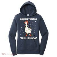 Honking Through The Snow Funny Goose Ugly Christmas Women's Hoodie thumb 0