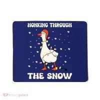 Honking Through The Snow Funny Goose Ugly Christmas Mousepad thumb 0