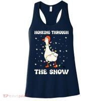 Honking Through The Snow Funny Goose Ugly Christmas Women's Tank Top thumb 0