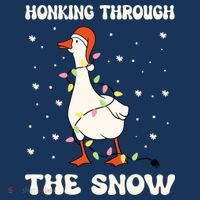 Honking Through The Snow Funny Goose Ugly Christmas Women's Tank Top thumb 5