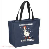 Honking Through The Snow Funny Goose Ugly Christmas Tote Bag thumb 2