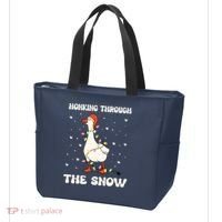 Honking Through The Snow Funny Goose Ugly Christmas Tote Bag thumb 3