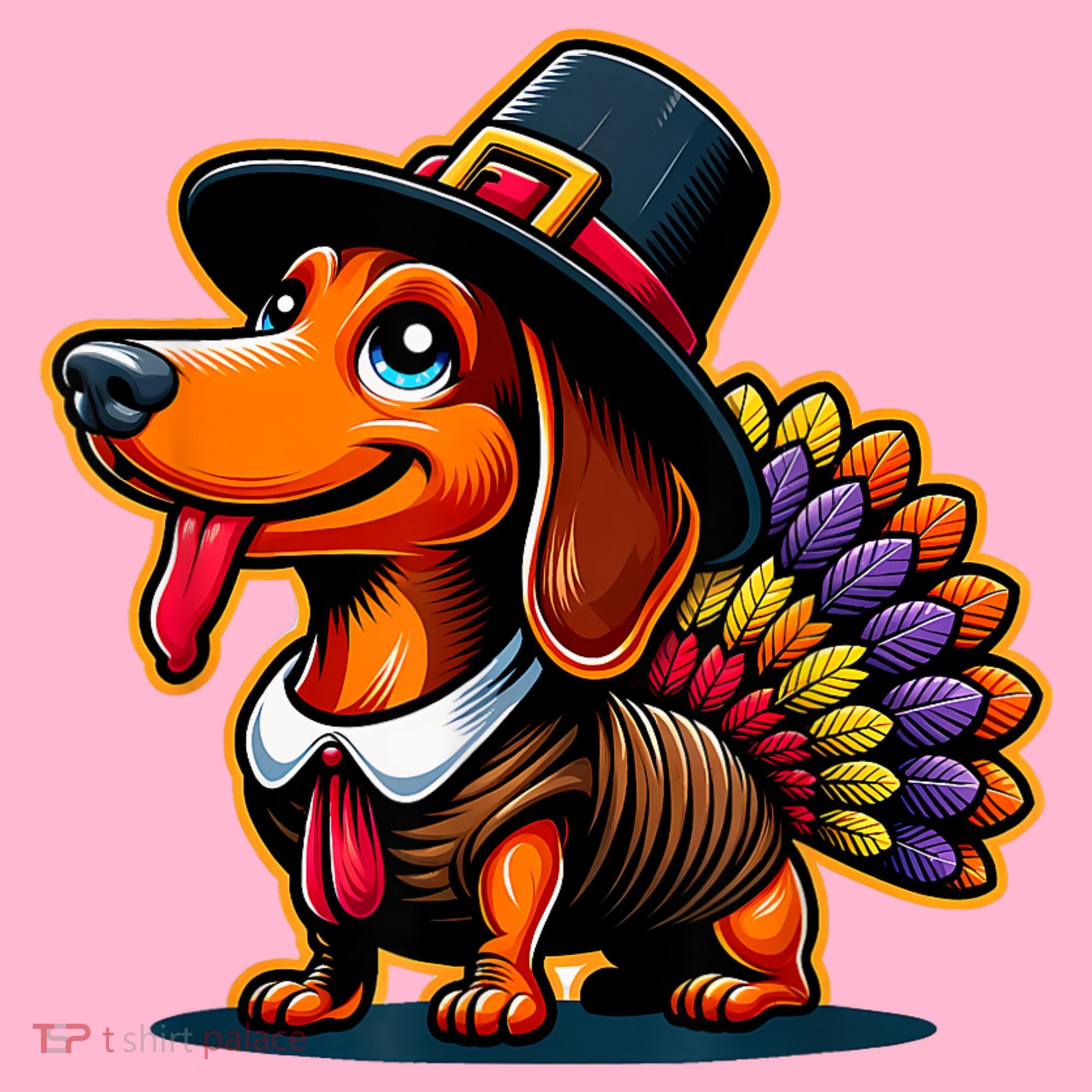 Humor Thanksgiving Turkey Weiner Dachshund Dog Coaster